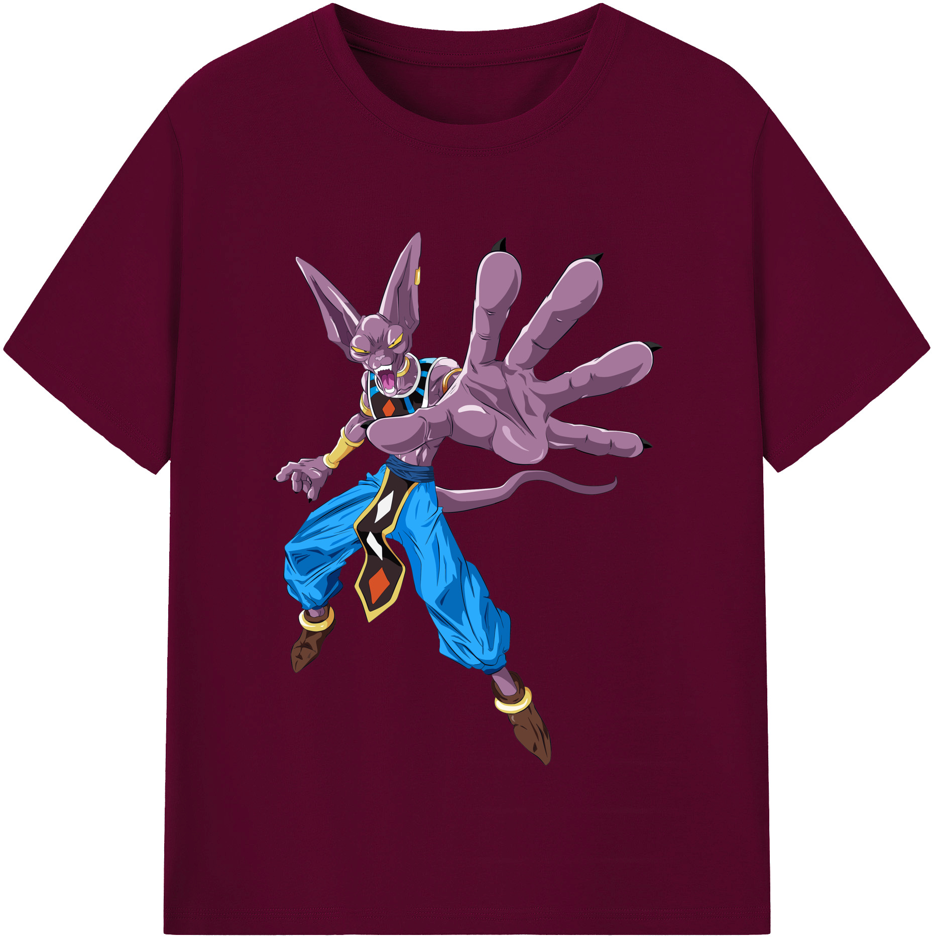 （画像用） ドラゴンボール ビルス 破壊神ビルス DRAGON BALL Beerus Birusu レディースカジュアルプリントTシャツ（綿100％）